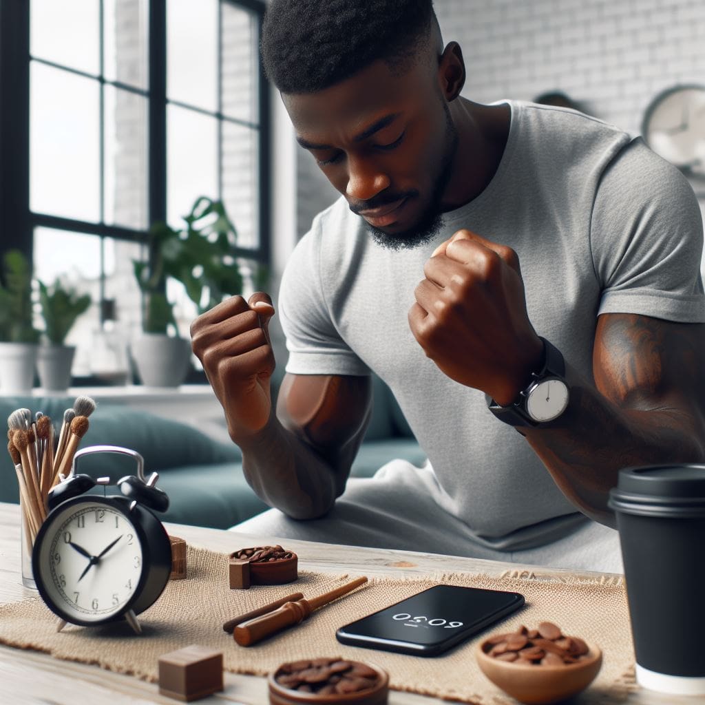 High-quality-image-of-a-Black-person-starting-his-day-with-postive-affirmations