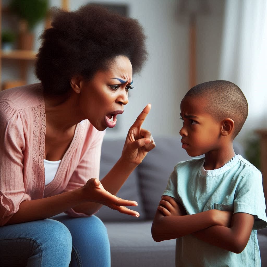 a woman saying a hurtful words to her child