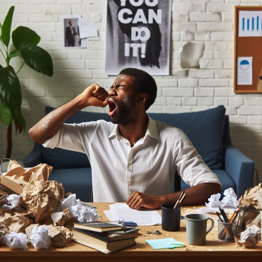 a man experiencing wounded energy at work