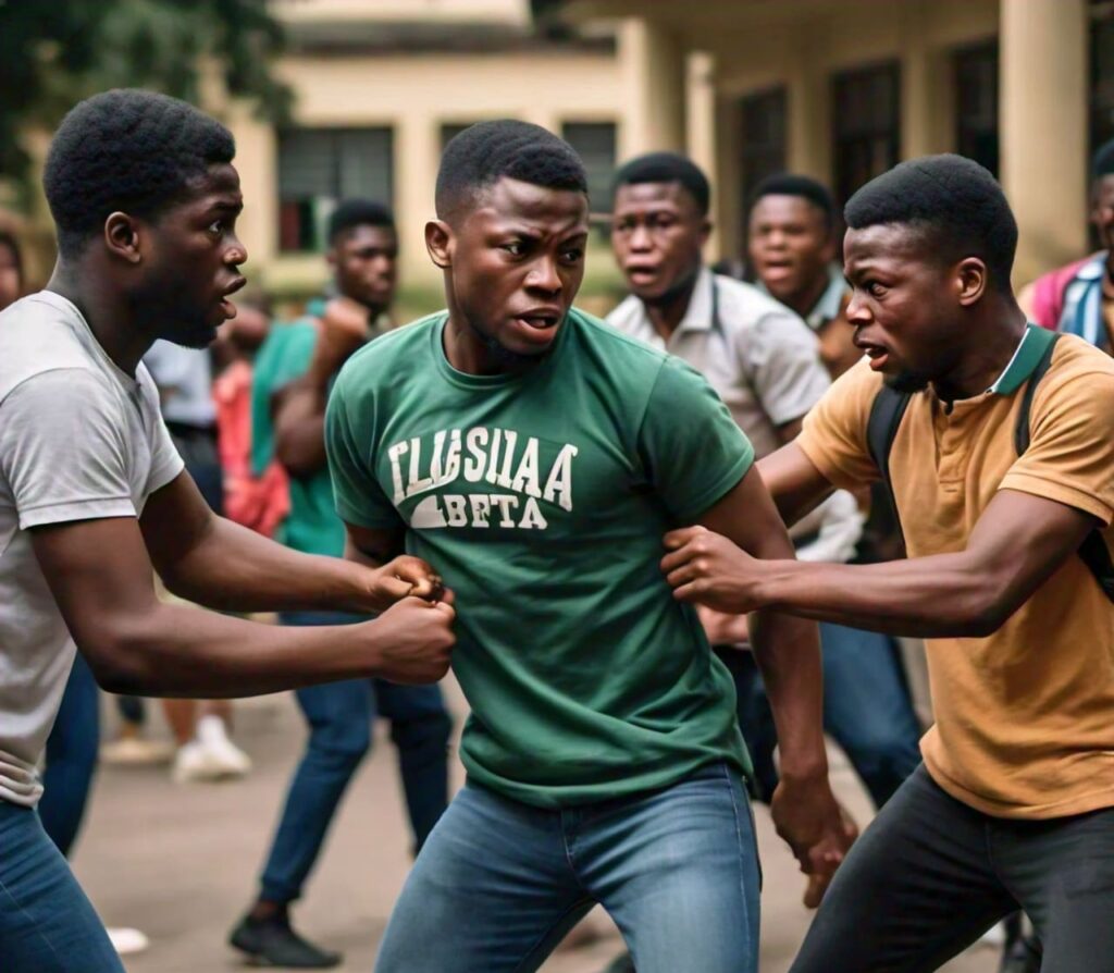 some students fighting- school violence