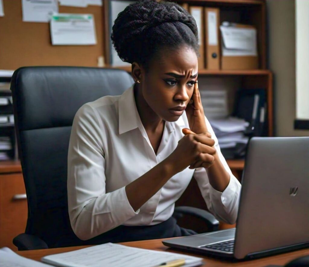 A Nigerian woman feeling pressured by family expectations