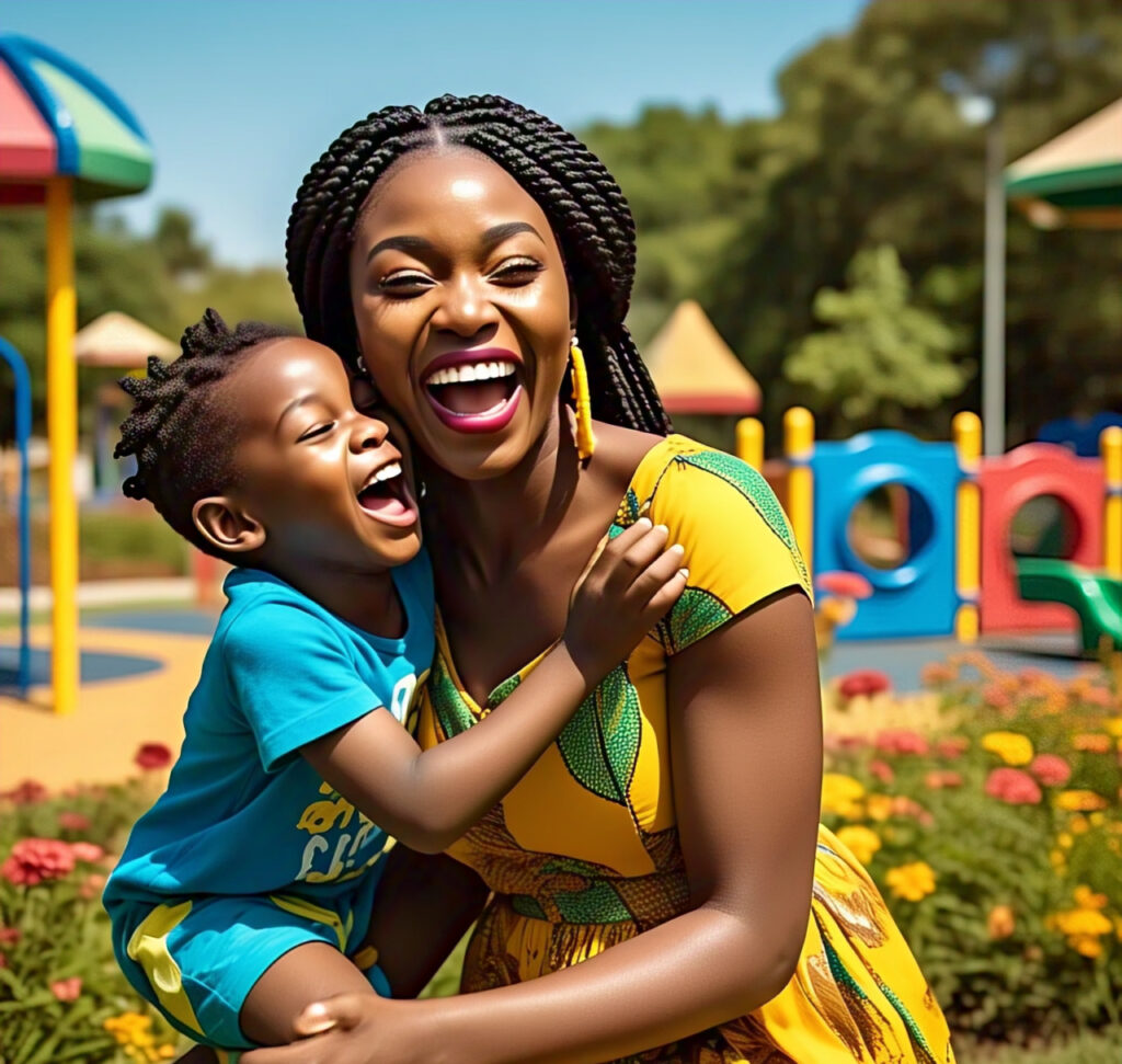 a mother and son having fun- reparenting