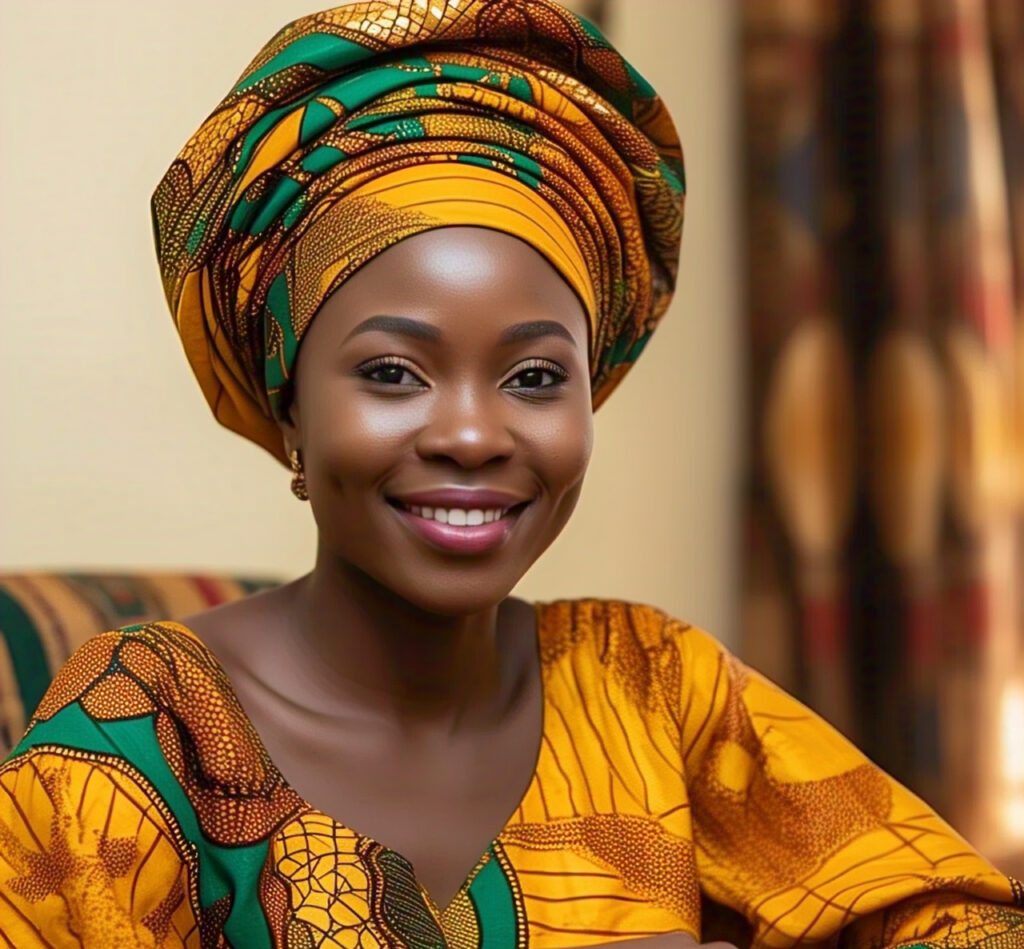 A Nigerian woman with a warm smile, representing the resilience and strength often found in faith communities.