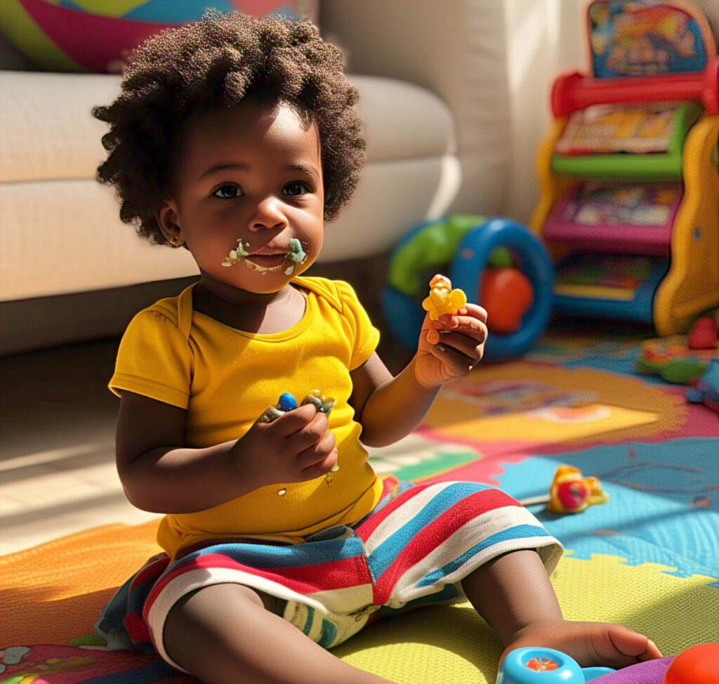 a baby eating toys-pica