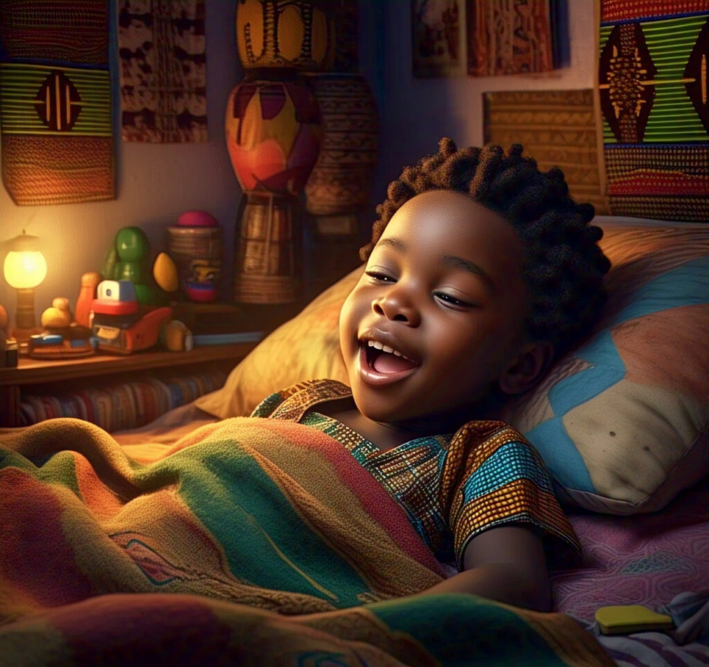 a child laughing in his sleep- sleep talking