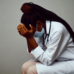 a stressed doctor- mental health